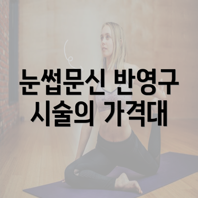 눈썹문신 반영구 시술의 가격대