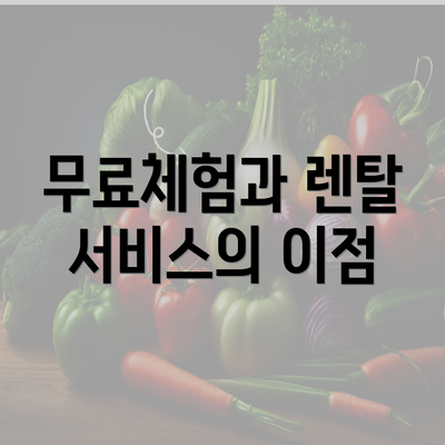 무료체험과 렌탈 서비스의 이점