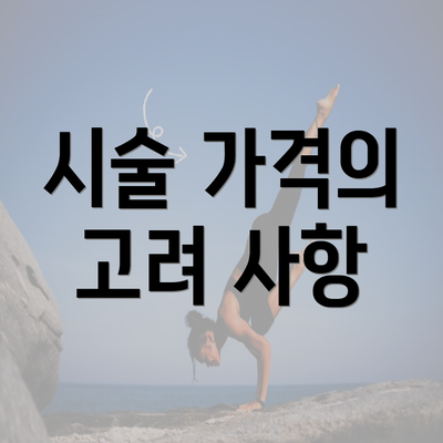 시술 가격의 고려 사항