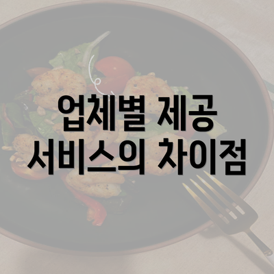 업체별 제공 서비스의 차이점