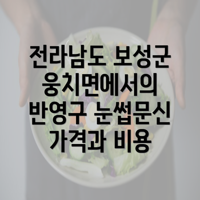 전라남도 보성군 웅치면에서의 반영구 눈썹문신 가격과 비용