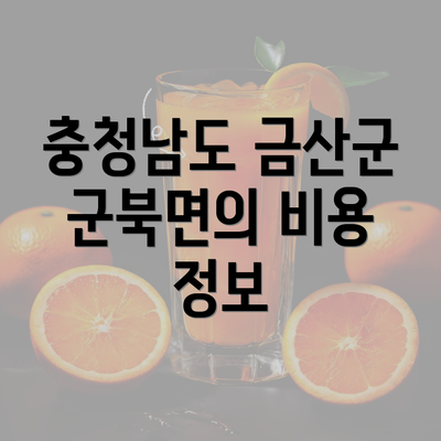 충청남도 금산군 군북면의 비용 정보