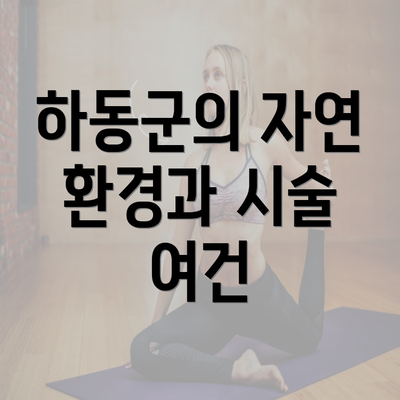 하동군의 자연 환경과 시술 여건