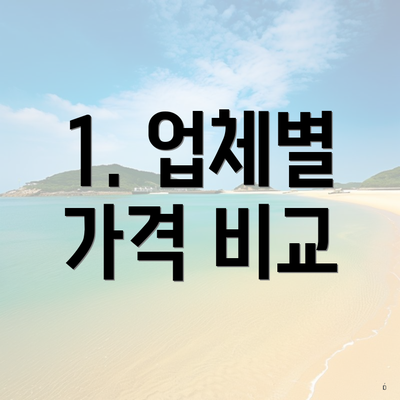 1. 업체별 가격 비교