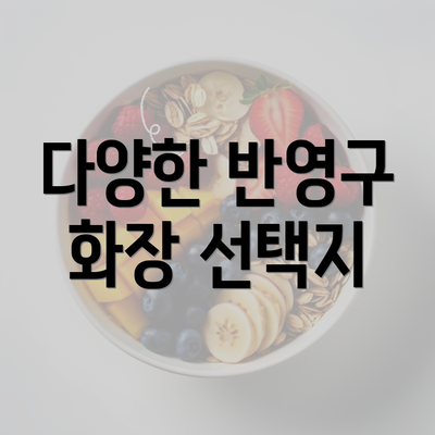 다양한 반영구 화장 선택지