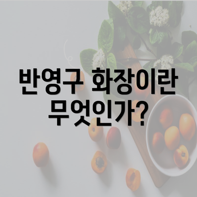 반영구 화장이란 무엇인가?