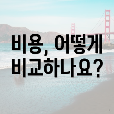 비용, 어떻게 비교하나요?