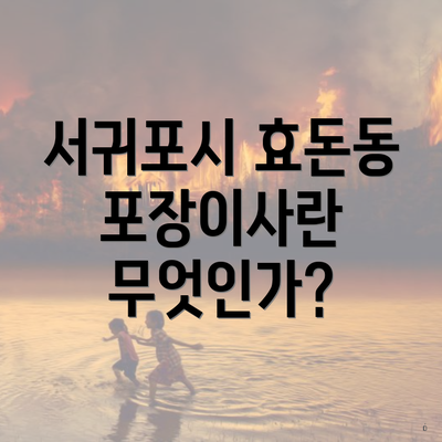 서귀포시 효돈동 포장이사란 무엇인가?