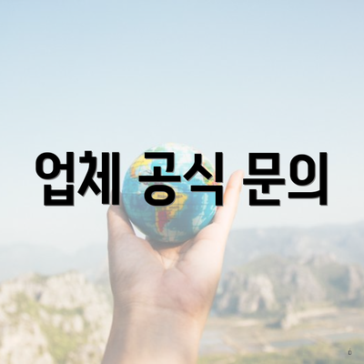 업체 공식 문의