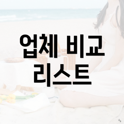 업체 비교 리스트