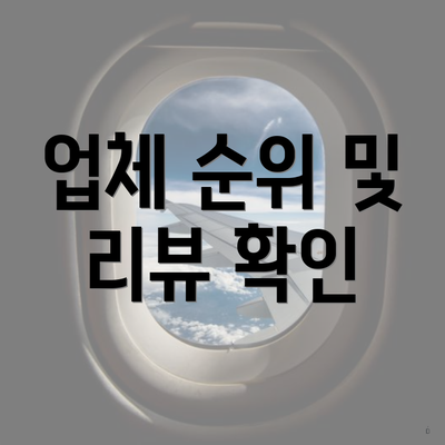 업체 순위 및 리뷰 확인