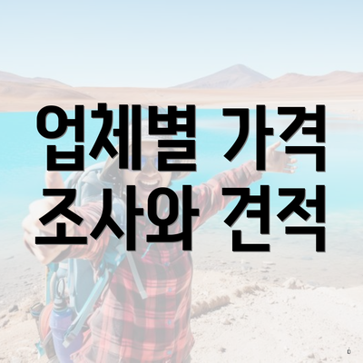 업체별 가격 조사와 견적