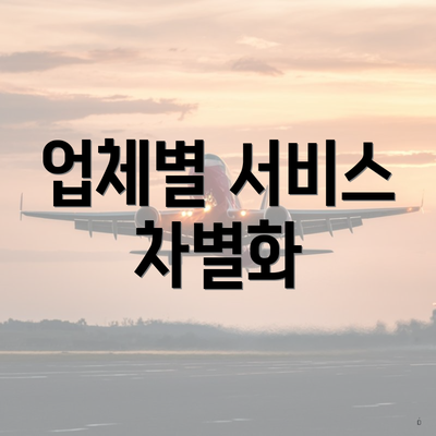 업체별 서비스 차별화