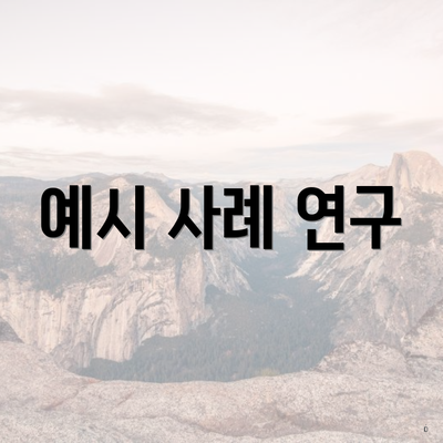 예시 사례 연구