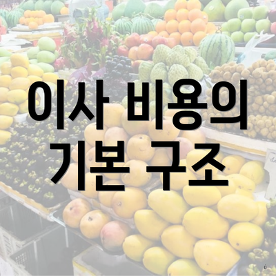 이사 비용의 기본 구조