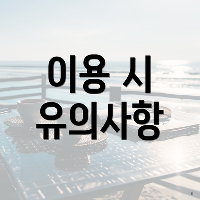 이용 시 유의사항