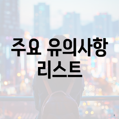 주요 유의사항 리스트