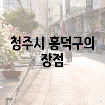 청주시 흥덕구의 장점