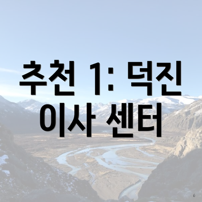 추천 1: 덕진 이사 센터