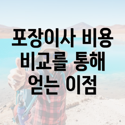 포장이사 비용 비교를 통해 얻는 이점