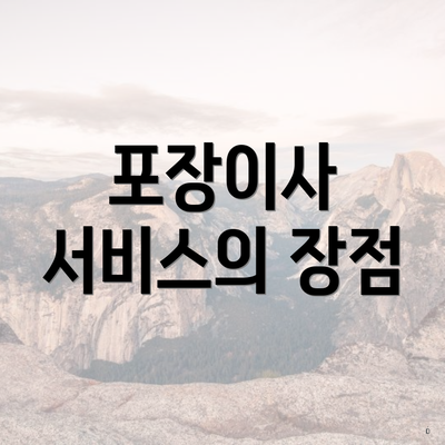 포장이사 서비스의 장점