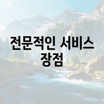 전문적인 서비스 장점